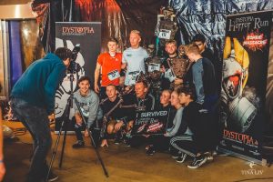 Picture of the survivors at Horror Run - a photo finish