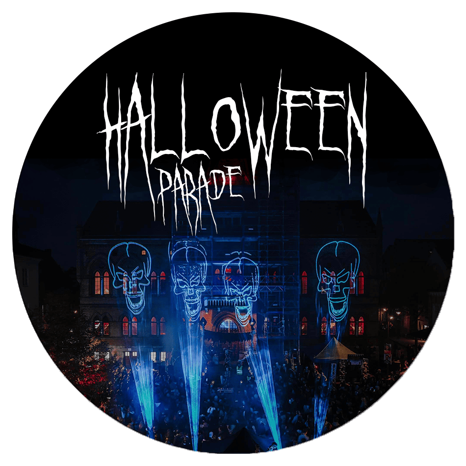 Halloweenparade 2024 hjemmeside event knap rund